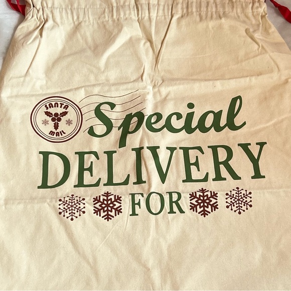 Christmas Gift Bag Extra Large Canvas with Ribbon tie closure 39x27.5 inches New - Picture 2 of 6